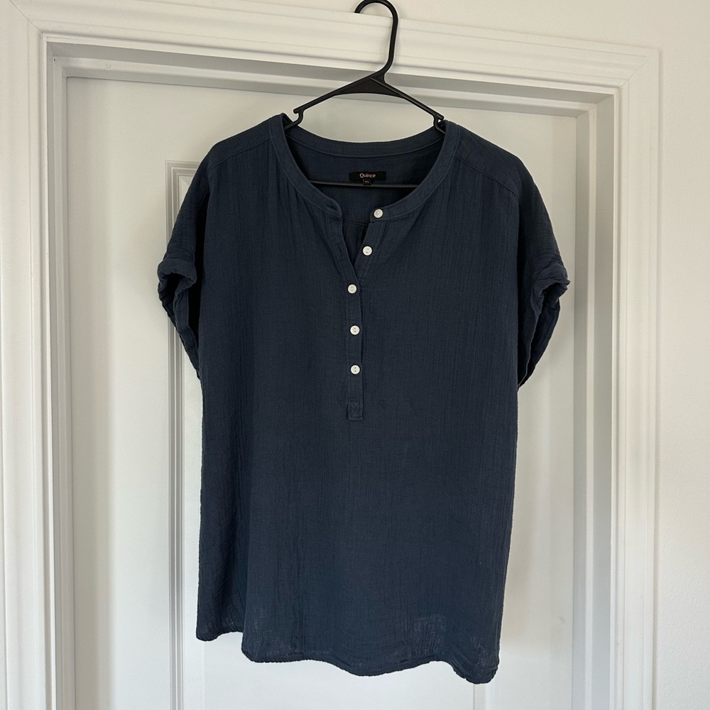 Quince Dark Blue Button-Down Shirt